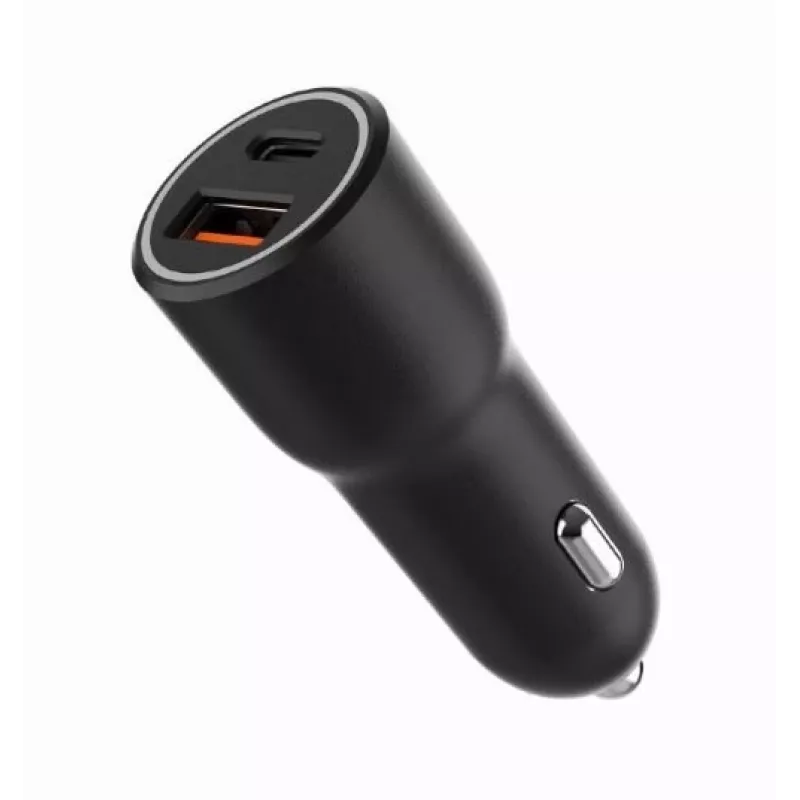 Automašīnas mobilās ierīces lādētājs Gembird TA-UC-AC2PDQC38-CAR-01, USB-C, 38W, 12–24V, melns