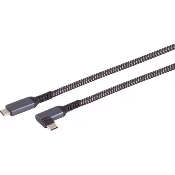 USB-C–USB-C kabelis ShiverPeaks 14-75017 — USB 3.2 Gen 2 (10 Gbit/s), 1 m, melns/baltss