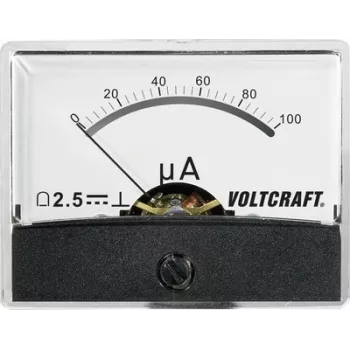 Voltcraft AM-60X46/100µA/DC iebūvējamais mērinstruments AM-60X46/100µA/DC 100 µA apgriezeniskās spoles mērītājs (AM-60X46/100µA/DC)
