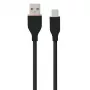 Silikona kabelis USB Type-A - Type-C (melns, 2m)