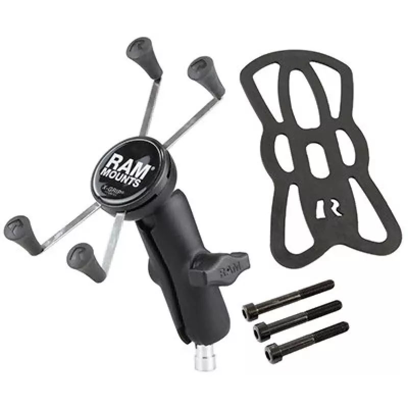 RAM Mounts X-Grip lielais tālruņa turētājs motocikla stūres skavai, melns