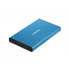 Ārējais HDD/SSD korpuss NATEC Rhino GO 2.5 collu — USB 3.0, SATA III, līdz 4 TB, 9,5 mm, alumīnijs, zils