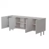 Kumode Cama Meble LUCCA 4D — 200 x 40 x 80 cm, kašmira krāsa, skaidu plātne