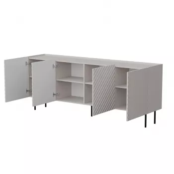 Kumode Cama Meble LUCCA 4D — 200 x 40 x 80 cm, kašmira krāsa, skaidu plātne