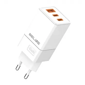 Beline ad. Siec. 2x USB-C 1x USB 65W Balts/balts (tikai galviņa) Pd 3.0 Qc