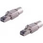 RJ45 savienotājs ShiverPeaks BS08-45006-2 bezinstrumentu ātrais STP, ekranēts Ethernet spraudnis