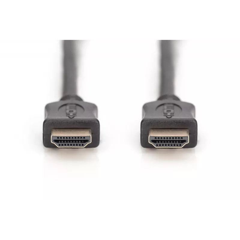 Assmann HDMI ātrgaitas savienojuma kabelis. A tipa vīriešu/vīriešu savienotāji. 10,0 m. ar Ethernet. bijušais HDMI 1.4. UL. melns. zelta (AK-330107-100-S)