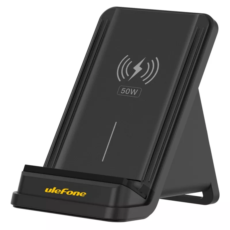 UleFone iekštelpu viedtālruņa lādētājs WCS01 — 50 W USB Type-C, bezvadu ātrā uzlāde, melns