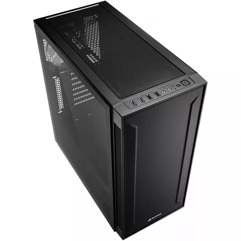 PC korpuss Sharkoon TG6M RGB Tornis Melns