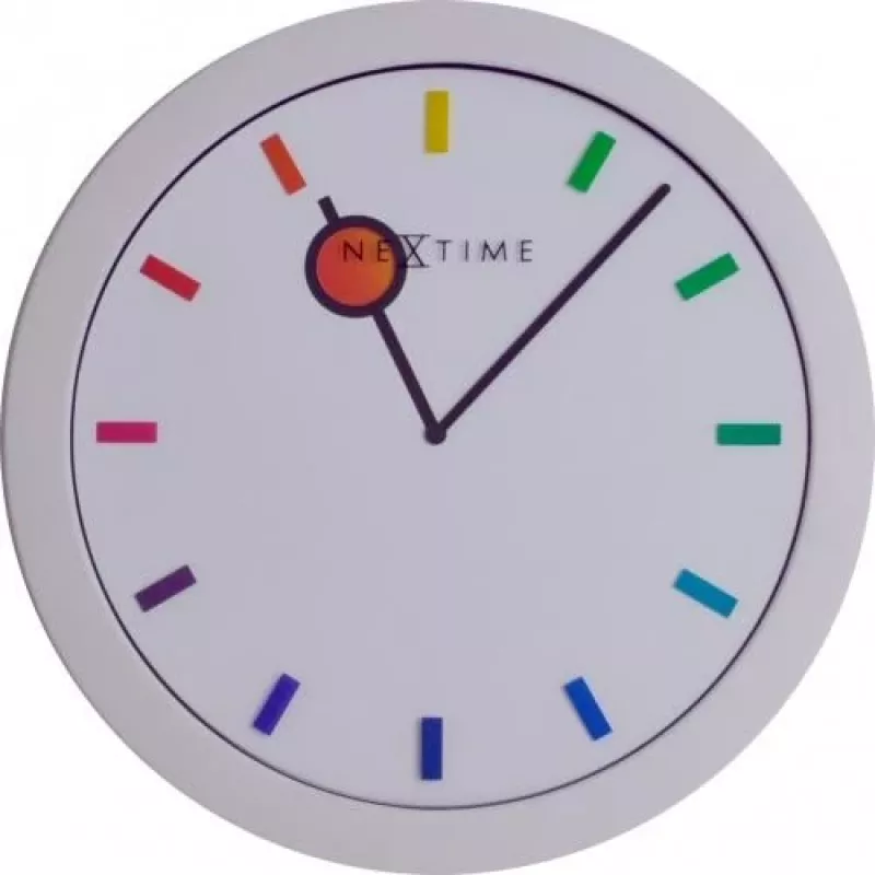 NeXtime pulkstenis 3048 Color Change, Ø28 cm, sienas, balts/daudzkrāsains