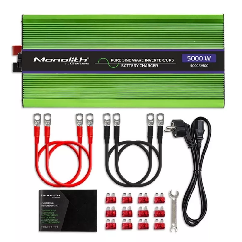 Qoltec Monolith strāvas adapteris Auto 5000 W zaļš