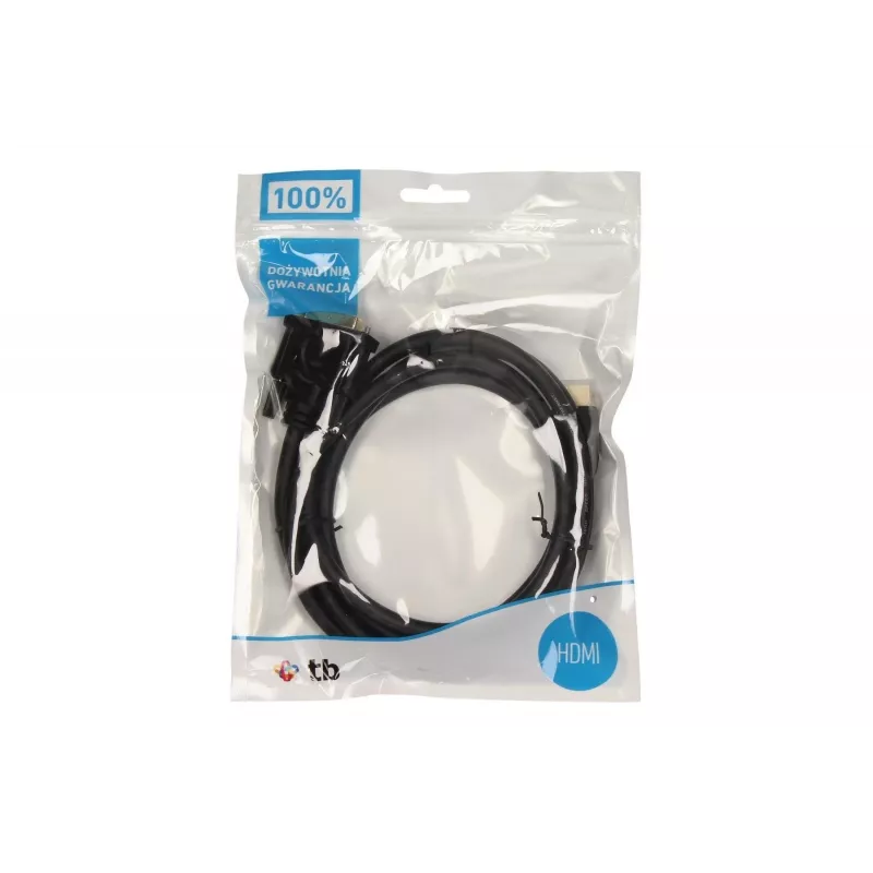 TB HDMI-DVI-kabelis 1,8 M. gold-braided, DVI 24 + 1