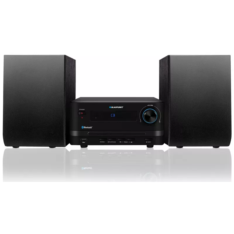 Mājas audio mikro sistēma BLAUPUNKT MS14BT — CD/MP3 atskaņotājs, Bluetooth, USB, FM RDS, 15 W RMS, melna