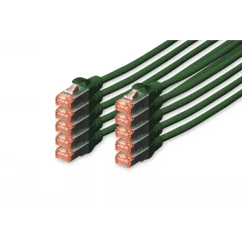 Tīkla kabelis Digitus CAT 6 S/FTP RJ-45 0,25 m zaļš