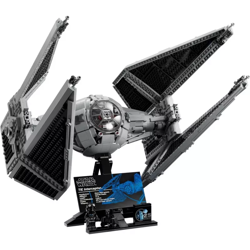 LEGO Star Wars Tie Interceptor model 75382 — detalizēts zvaigžņu iznīcinātāja būvējums, 1931 gab., 18+