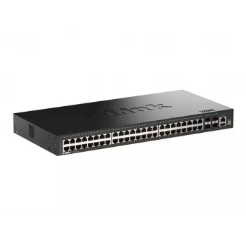 D-Link 52 portu Gigabit Stackable Smart vadāms komutators ar 4 x 10G SFP+ portiem