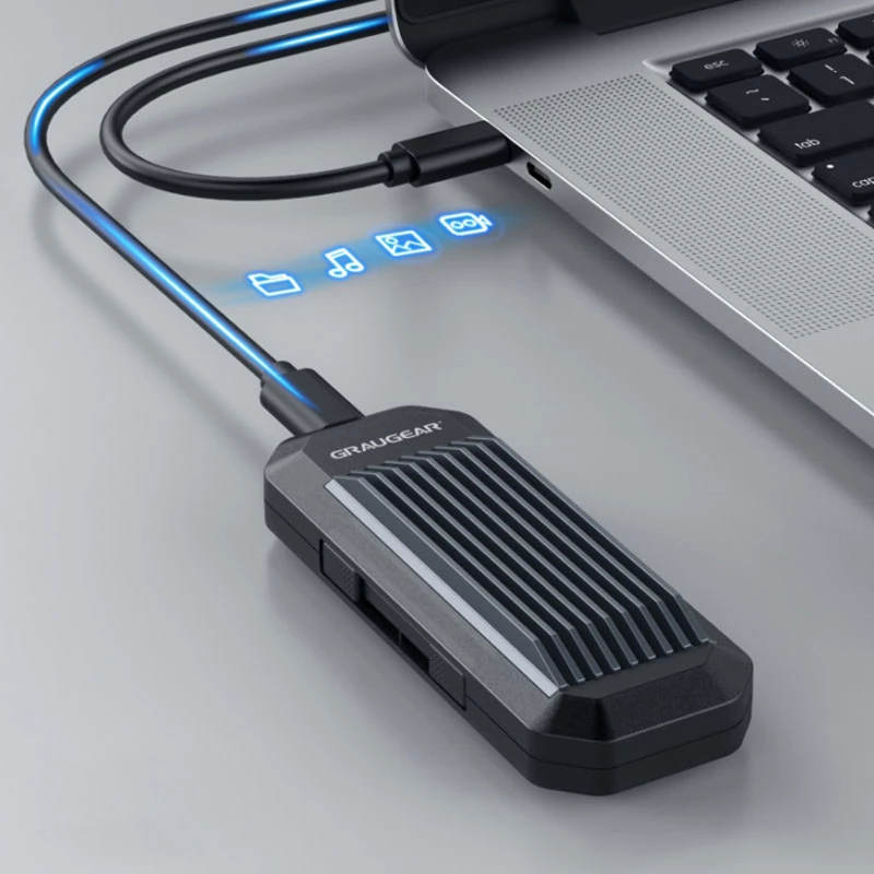 SSD korpuss GRAUGEAR G-M202-AC-10G Melns M.2