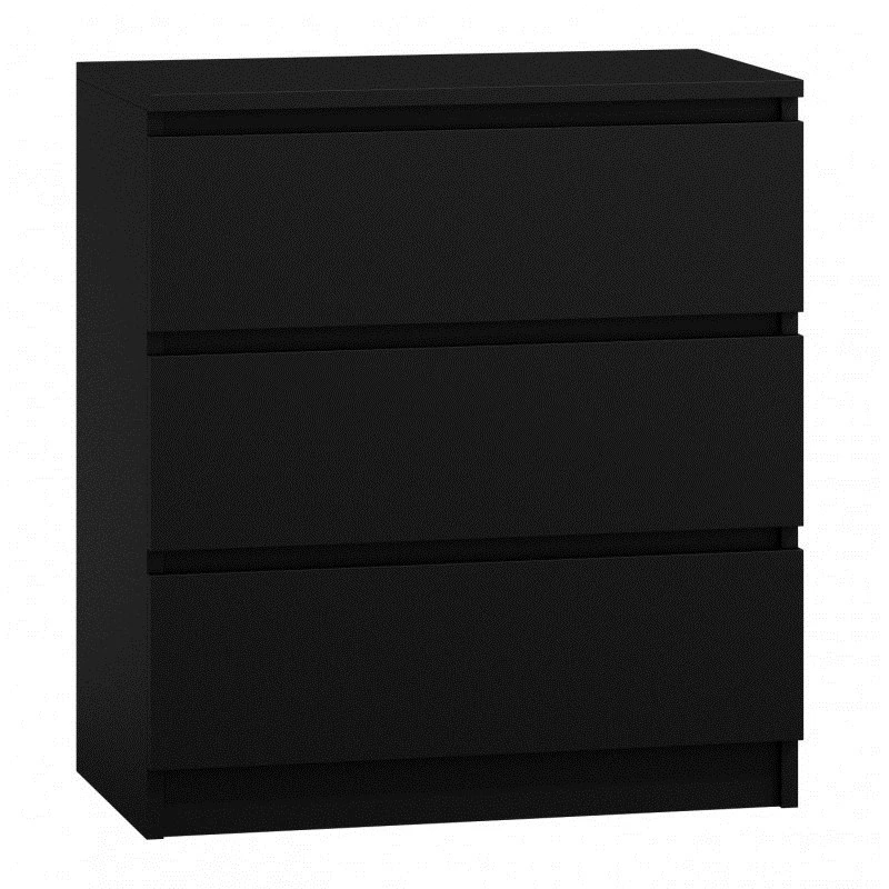 Kumode top e shop M3 CZERŃ — 3 atvilktnes, skaidu plātne, 700×400×770 mm, melna