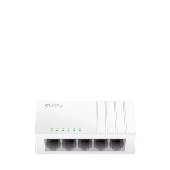 Tīkla slēdzis Cudy GS105U — Nevadāms 5 portu Gigabit Ethernet (10/100/1000), balts, 5 V