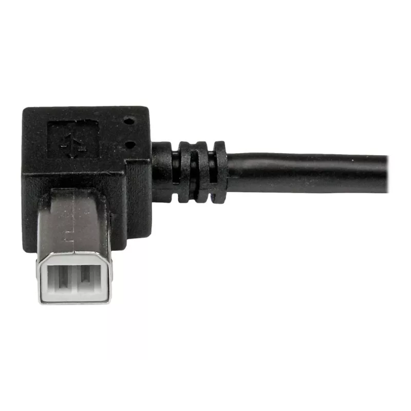 StarTech.com 2m USB 2.0 A to Right Angle B kabelis - M/M, 2 m, USB A, USB B, USB 2.0, 0.48 Gbit/s, melns