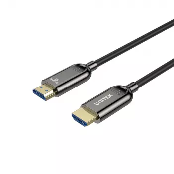 HDMI vads Unitek C11085GY01-15M — HDMI Type A to A, 30 m, HDMI 2.1, 8K@60Hz, 4K@144Hz, zeltīti kontakti, melns