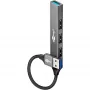 Goobay USB centrmezgls 74456 Type-A 5000 Mbit/s Gaiši pelēks