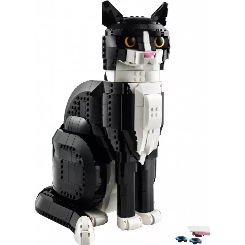 LEGO komplekts Ideas 21349 Tuxedo Cat celtniecības komplekts — kolekcionējams ķieģeļu modelis, vitrīnas priekšmets