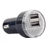 Auto lādētājs Gembird EG-U2C2A-CAR-02, 12–24 V ieeja, 5 V/2,1 A izeja, 2 × USB 2.0, melns