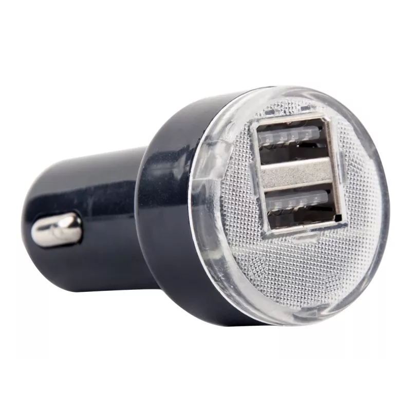 Auto lādētājs Gembird EG-U2C2A-CAR-02, 12–24 V ieeja, 5 V/2,1 A izeja, 2 × USB 2.0, melns