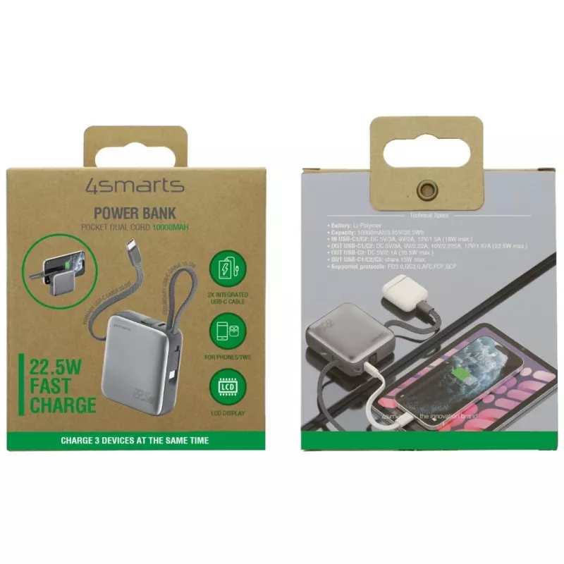 Pārnēsājams barošanas bloks 4smarts 541625 10000 mAh