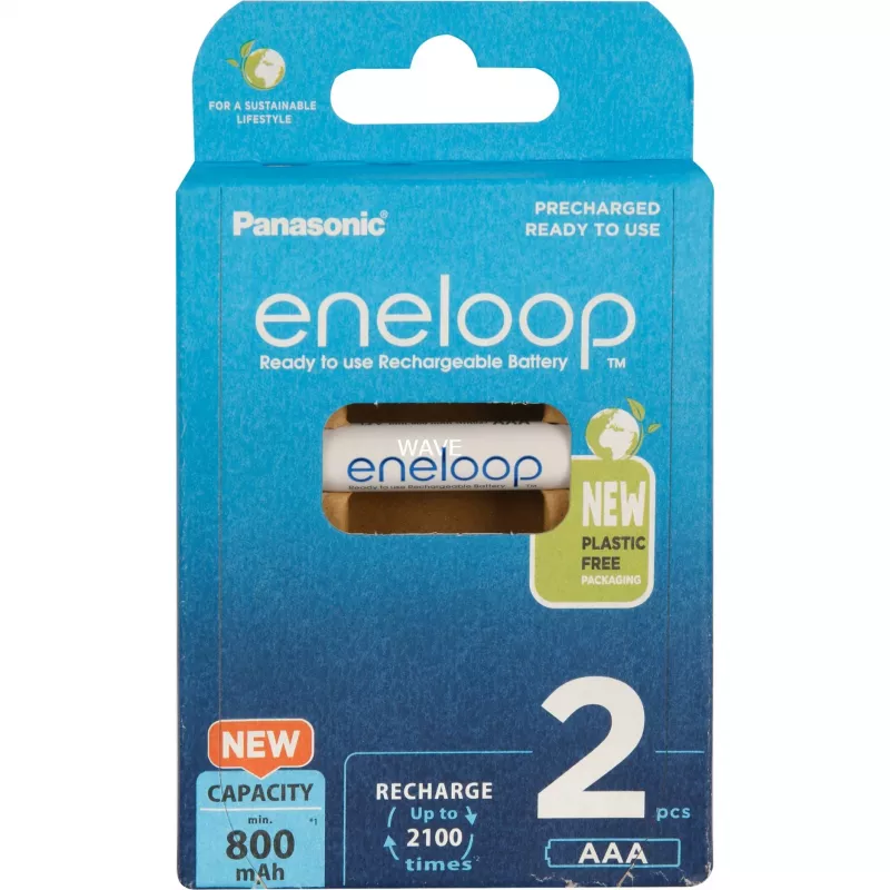 Uzlādējamās baterijas PANASONIC ENELOOP AAA 800 mAh 2 gab. (BK-4MCDE/2CP)
