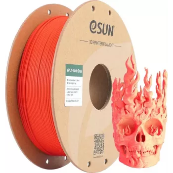 PLA MATTE DUAL 1,75mm Sarkans dzeltena 1kg ESUN 3D FILAMENT (PLA-MTD175B-RY1P1)