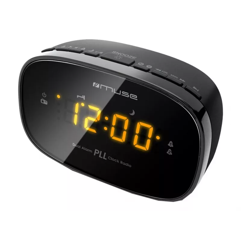Pulksteņa radio Muse M-150CR ar FM PLL uztvērēju, 1,52 cm LED displeju, modinātāju (radio/skaņas signāls), AC 230V/AAA baterijas