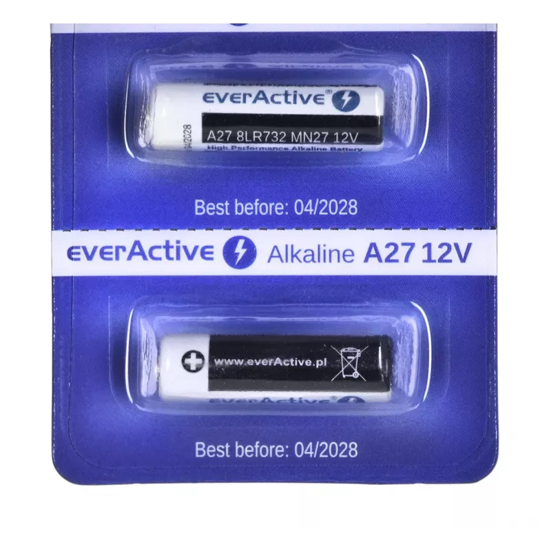 Uzlādējamu bateriju komplekts everActive 27A5BL, sārmu, 12 V, cilindriskas, 5 gab., 27,3 × 7,62 mm
