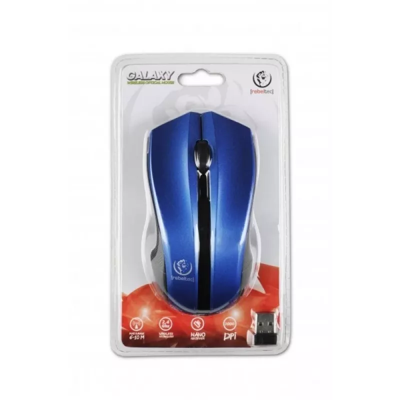 Rebeltec bezvadu optiskā pele, Galaxy Blue/Melns