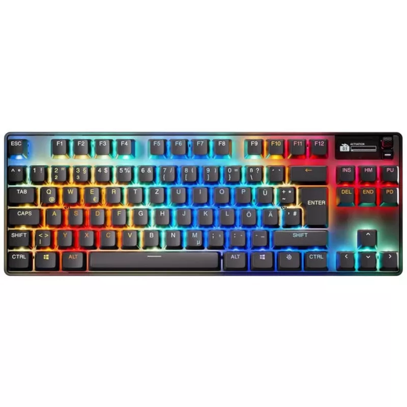 STEELSERIES Apex Pro TKL Gen 3 bezvadu mehāniskā spēļu tastatūra RGB, bez ciparu bloka