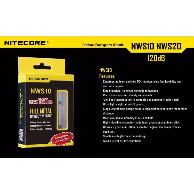 Āra svilpe AVĀRIJAS/120DB NWS10 Nitecore