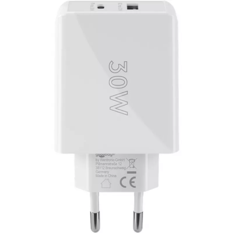 Goobay Dual USB-C™ PD (Power Delivery) ātrais lādētājs (30 W) (61674)