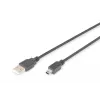 Digitus ASSMANN - USB kabelis - USB Type A, 4 kontaktu (vīr.) - Mini-USB, Type B (vīr.) - 1 m (USB / Hi-Speed USB) - formēts - melns (AK-300108-010-S)