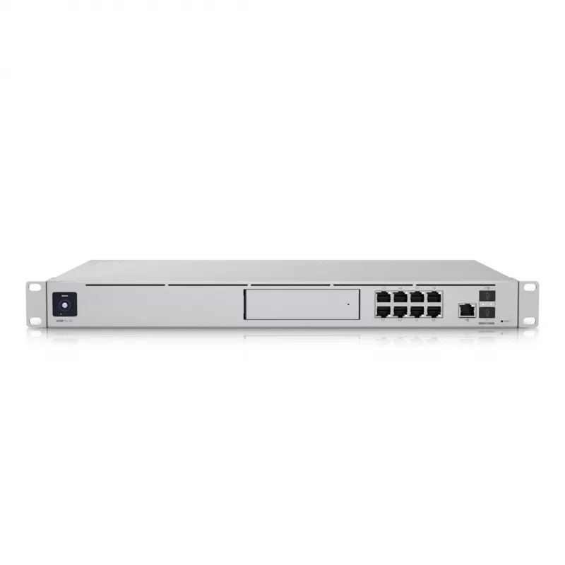 Vārteja UBIQUITI Dream Machine Special Edition — statīvs 1U, 8x RJ-45 LAN, PoE, 1.7 GHz CPU, 4 GB DDR4, 16 GB zibatmiņa, 3.3 cm skārienekrāns