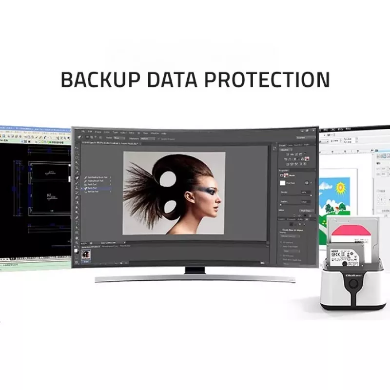 Qoltec 50309 HDD SSD 2.5 3.5 dokstacija | SATA III | USB 3.0 | Super ātrums 5Gb/s | ar klonēšanas funkciju