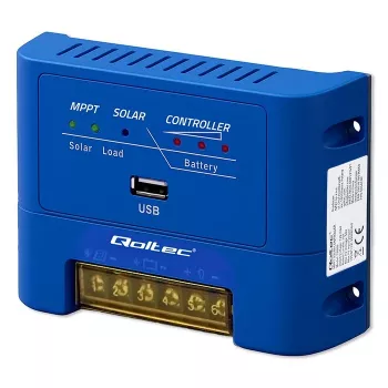 Saules uzlādes kontrolieris QOLTEC MPPT 15A līdzstrāvas sistēmu barošanai, modelis 53666