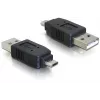 Adapter USB micro-B male to USB 2.0 A-male DeLOCK 65036 Melns