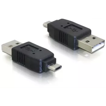 Adapter USB micro-B male to USB 2.0 A-male DeLOCK 65036 Melns