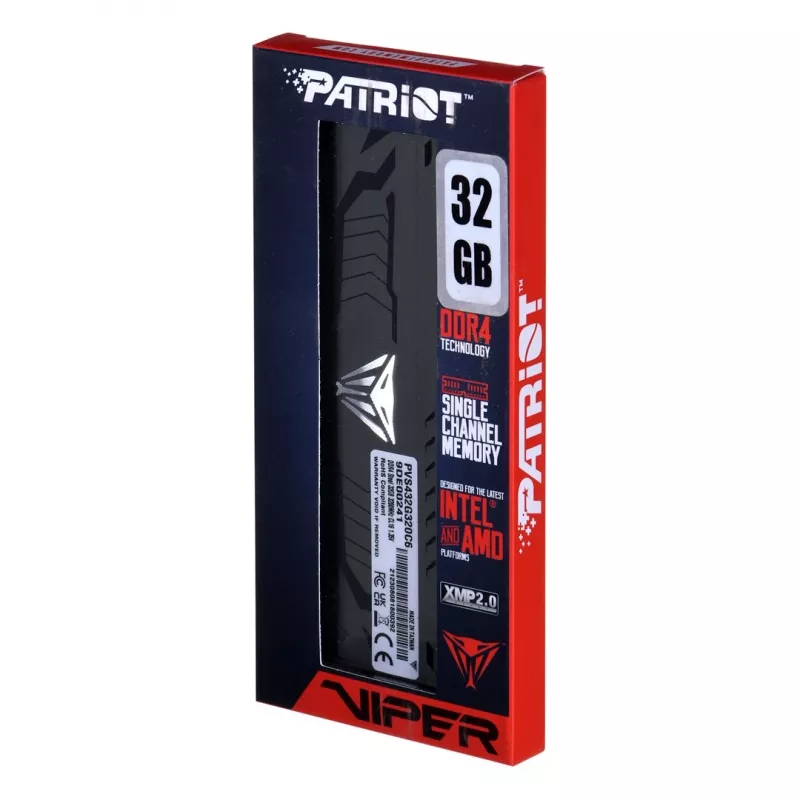 PATRIOT Viper Steel DDR4 32GB 3200MHz 288-pin DIMM 1.35V CL18 galddatora RAM modulis