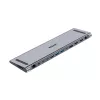 KVM slēdzis Unitek D1106AGY01 USB-C trīskāršs 4K dokstacija ar KVM, 3x USB-A, 5x USB-C, HDMI×2, DP×1, RJ-45, SD lasītājs, 3840×2160@60Hz, alumīnijs