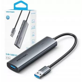 Centrmezgls 5-in-1 USB-AVention 0,15 m