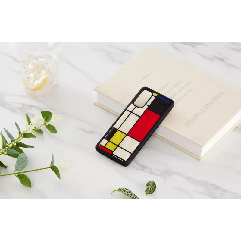 Aizsargājošs tālruņa maciņš iKins Samsung Galaxy S20, melns Mondrian dizains