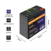 Qoltec 53702 LiFePO4 litija dzelzs fosfāta akumulators | 12.8V | 24Ah | 307.2Wh | BMS