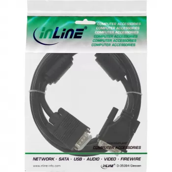 InLine DVI-A kabelis 12+5 vīr. / 15 kontaktu HD vīr. VGA 2 m